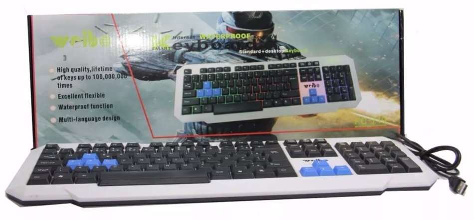 High Quality Waterproof Gaming Keyboard With USB & LED Back-lights