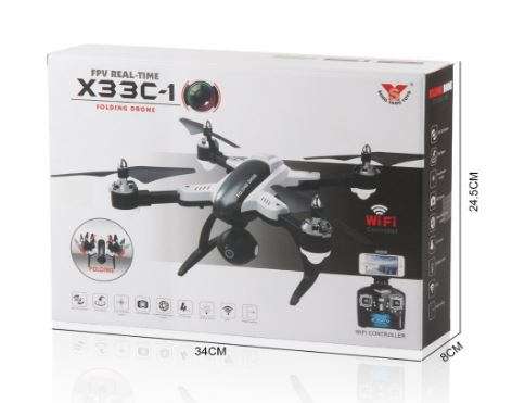 RC Foldable Camera Drone, FPV, 6-Axis, 2.4G, 4CH, Wi-Fi, USB, LED Lights, Real Aerial