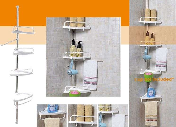 Self-Adhesive Corner Shelf - Adjustable Height, No Screws, No Nails - Sit it up Anywhere!