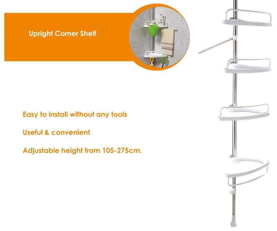 Self-Adhesive Corner Shelf - Adjustable Height, No Screws, No Nails - Sit it up Anywhere!