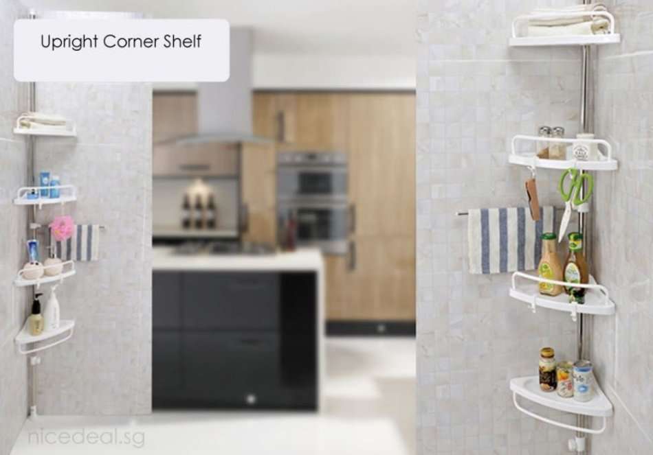 Self-Adhesive Corner Shelf - Adjustable Height, No Screws, No Nails - Sit it up Anywhere!