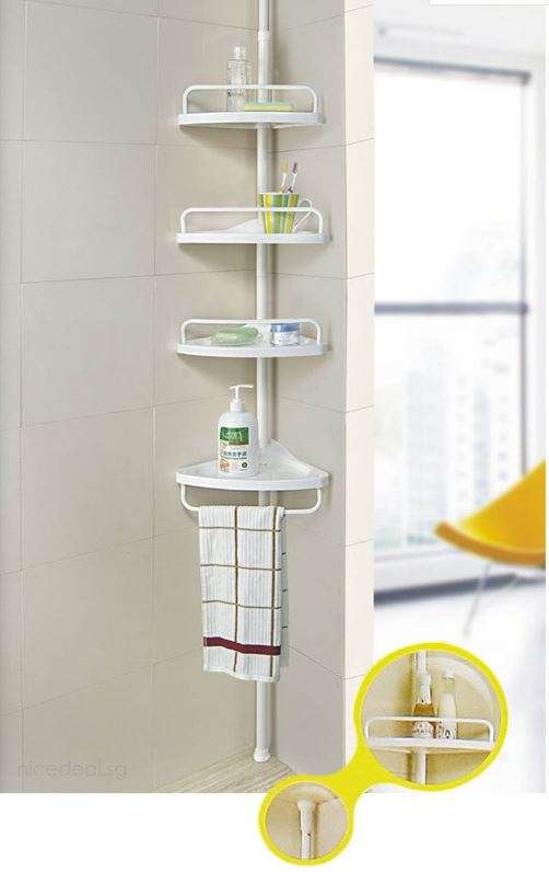 Self-Adhesive Corner Shelf - Adjustable Height, No Screws, No Nails - Sit it up Anywhere!