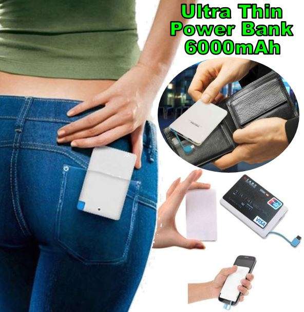 Ultra Thin 6000 mAh Power Bank for Charging of Android Devices