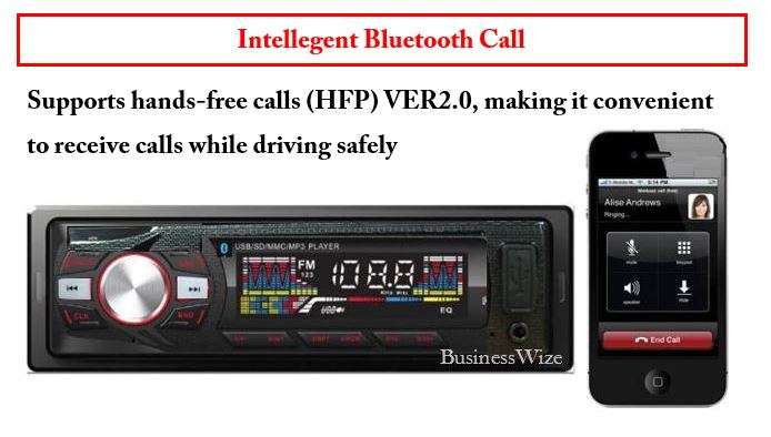 LED Bluetooth MP3 Car Radio & Remote - Supports USB, SD Card, Hands-free Calls, AUX, 5V Charging...