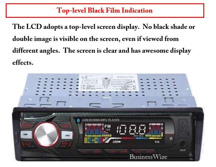 LED Bluetooth MP3 Car Radio & Remote - Supports USB, SD Card, Hands-free Calls, AUX, 5V Charging...