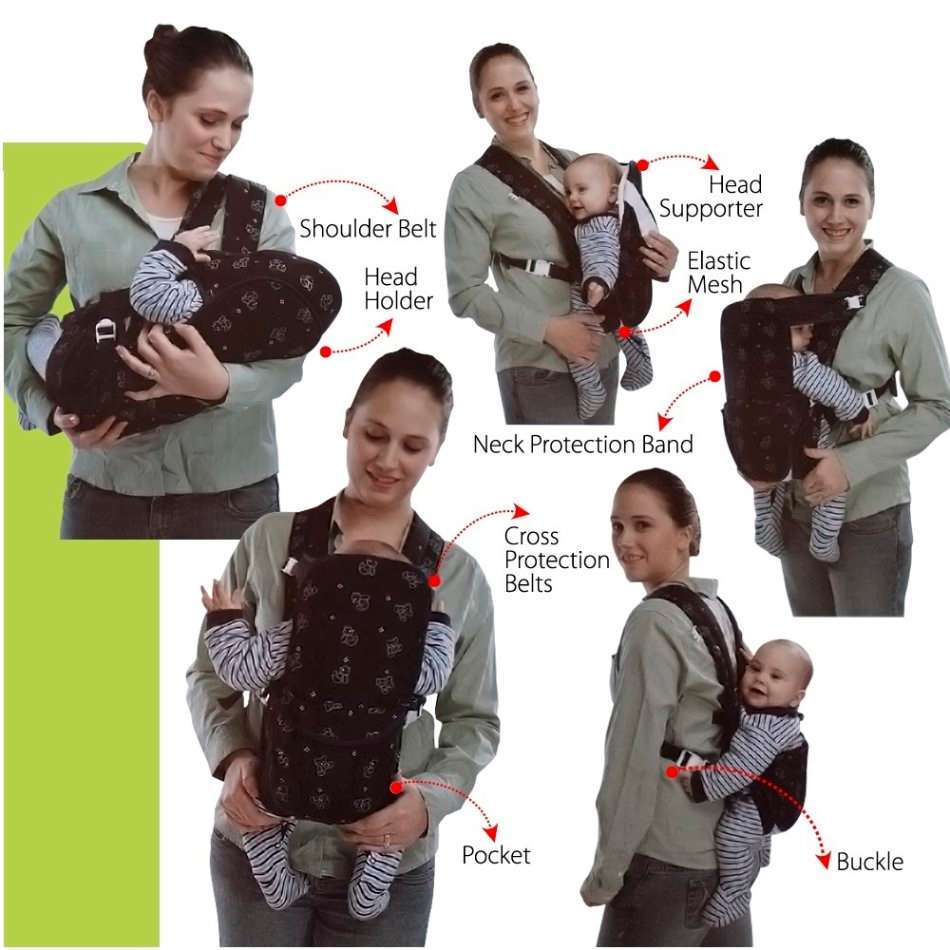 6 in 1 Baby Carrier - Designed for Newborn Babies Up Until 24 Months Old