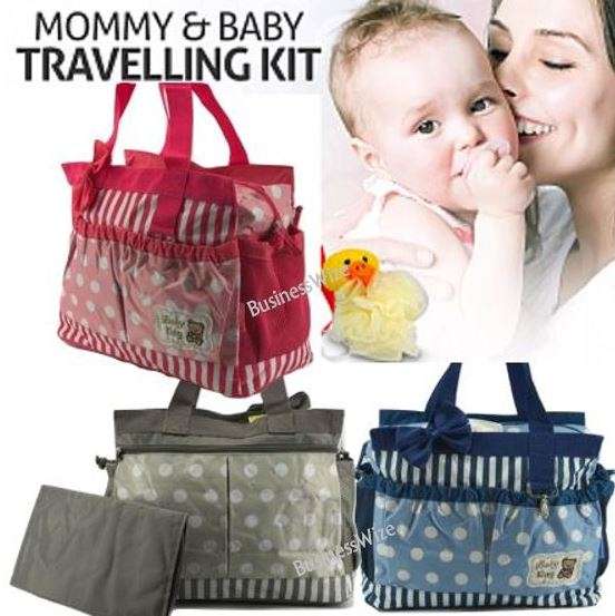 2 in 1 Baby Travel Bag With Multiple Pockets - Great for Mom & Baby - Available in 3 colours