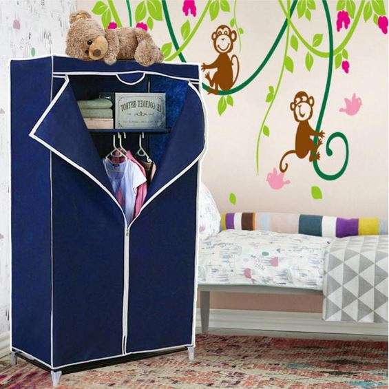 Double Portable & Foldable Canvas Wardrobe - Great Storage Unit for Anything or Any Place