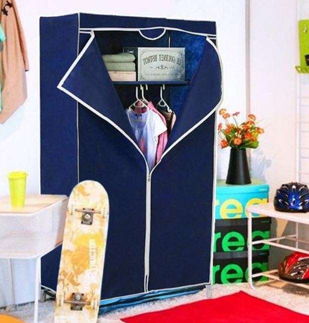 Double Portable & Foldable Canvas Wardrobe - Great Storage Unit for Anything or Any Place