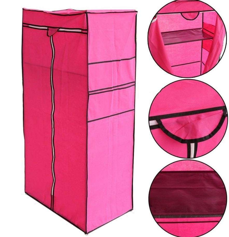 Double Portable & Foldable Canvas Wardrobe - Great Storage Unit for Anything or Any Place