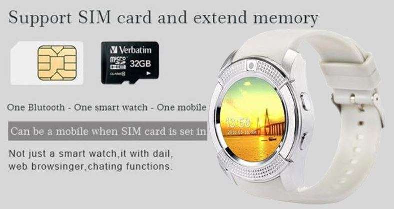 Professional Smart Watch Support SIM CARD, Bluetooth, Camera, Sleep Monitor, SD Card, Pedometer etc.