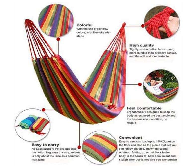 Portable Travel Hammock - Relax and Dream... It is like sleeping in mid-air!
