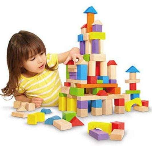 Building blocks in back pack bag, great for learning letter, numbers, shapes & colours