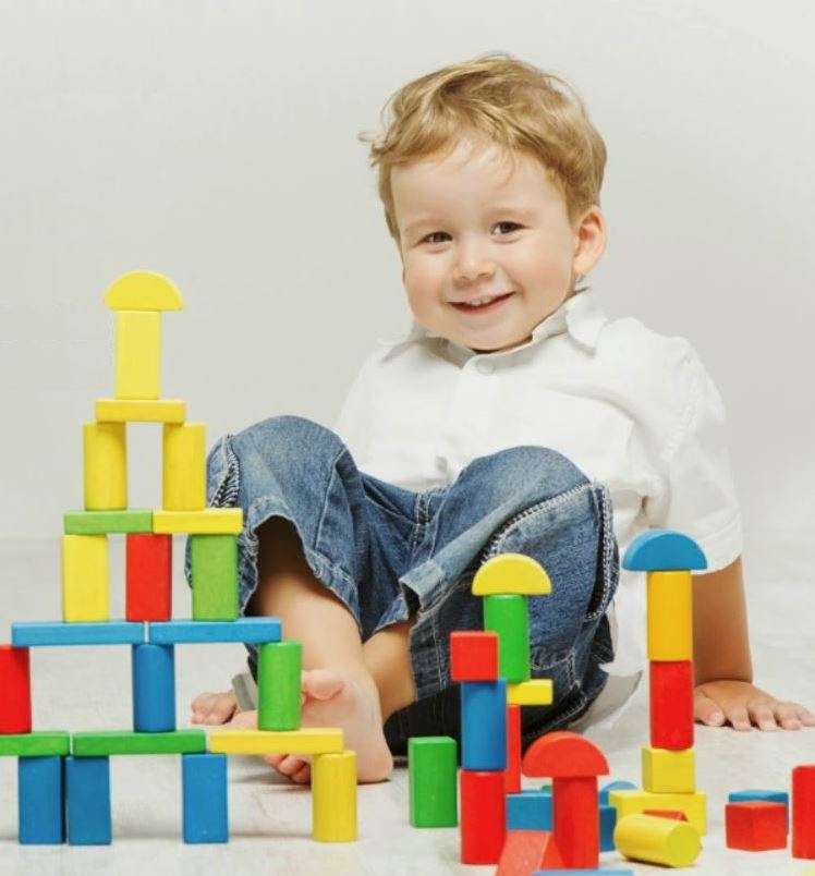 Building blocks in back pack bag, great for learning letter, numbers, shapes & colours
