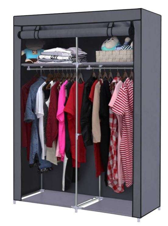 Double Portable & Foldable Canvas Wardrobe - Great Storage Unit for Anything or Any Place