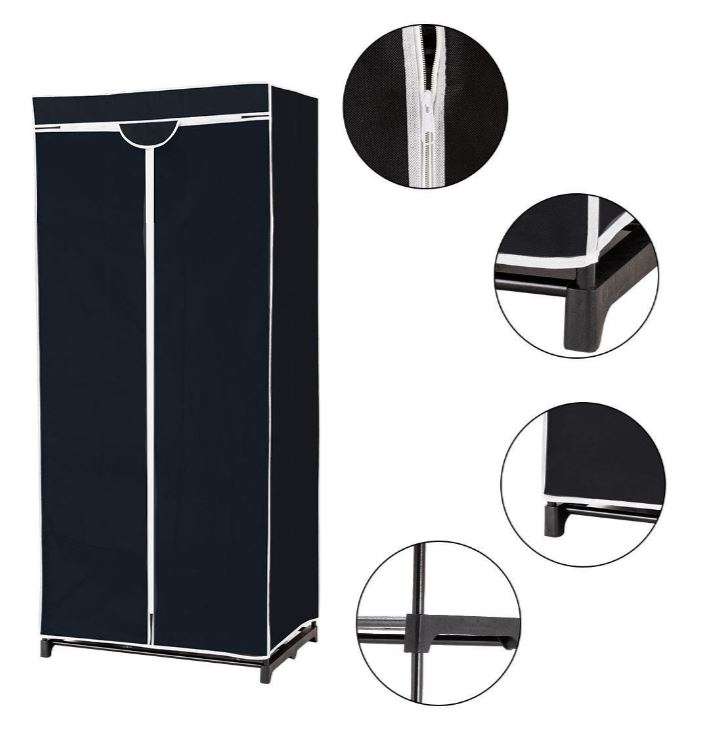 Double Portable & Foldable Canvas Wardrobe - Great Storage Unit for Anything or Any Place