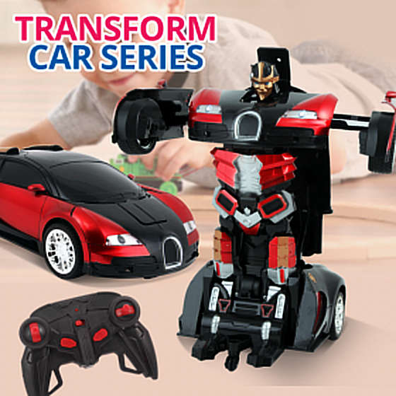 Large Buggati Remote Control TRANSFORMER Robot Car, Transforms in 1 Button - With Music & Lights