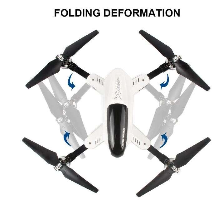 RC Foldable Camera Drone, FPV, 6-Axis, 2.4G, 4CH, Wi-Fi, USB, LED Lights, Real Aerial