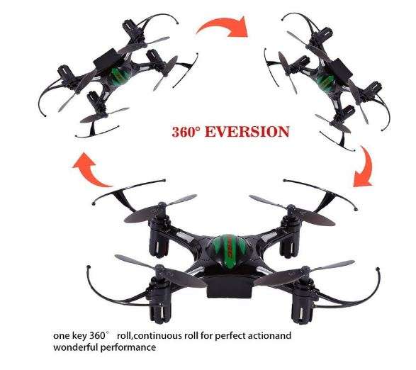 Mini 4 Axis Remote Control Drone - Altitude hold, automatic return 360 degrees, Flash Lights etc.
