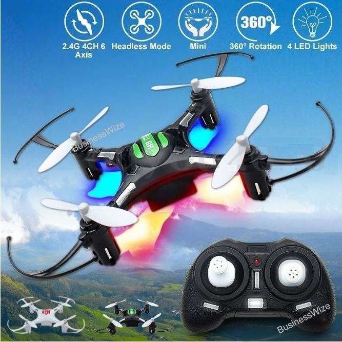Mini 4 Axis Remote Control Drone - Altitude hold, automatic return 360 degrees, Flash Lights etc.