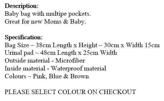 2 in 1 Baby Travel Bag With Multiple Pockets - Great for Mom & Baby - Available in 3 colours