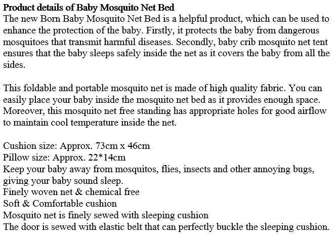 Baby Foldable Bed & Pillow Net Bed - Protect Your Little One From Insects and Harmful Diseases