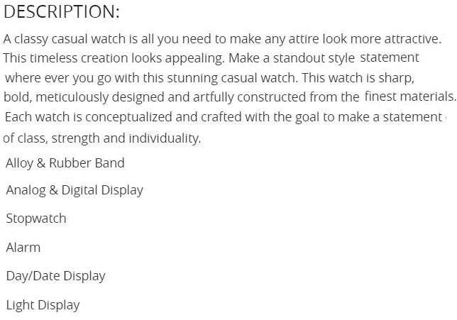 Exquisite Men's Multi Chronograph Watch With LED Back Light in a Complimentary Tin Gift Box