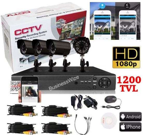 4 Channel CCTV Security Kit With Internet & 5G Phone Viewing, Day & Night Surveillance...