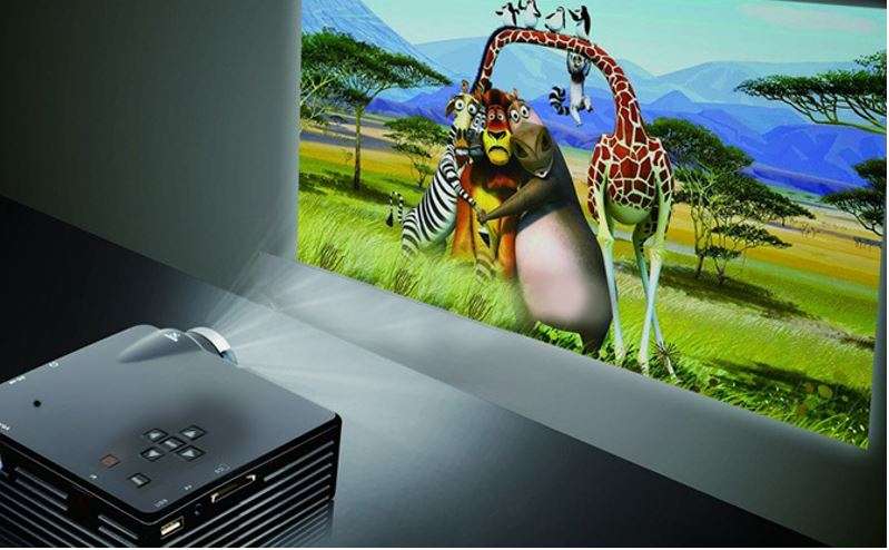 HD 1080P Multimedia Projector & Home Theater Cinema & Remote - AV, TV, VGA, HDMI, USB, SD, WTC