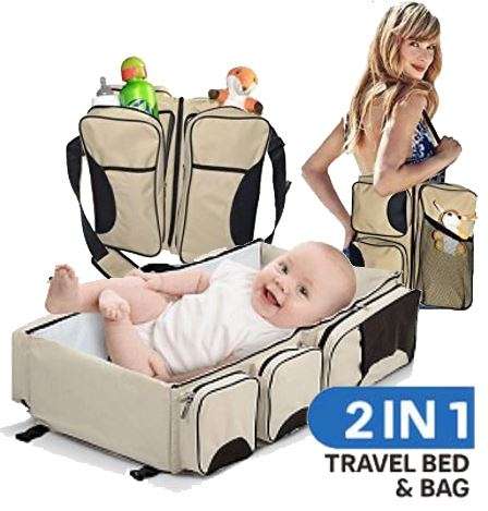 2 in 1 Baby Travel Bed and Bag - Soft, Comfortable, Easy, Simple from Bag to Bed & Changing Station