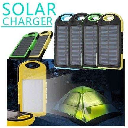 SOLAR Powerbank 5000mAh with 2 USB Ports for Charging of Electronic Devices, Phones & Lights