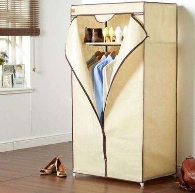 Double Portable & Foldable Canvas Wardrobe - Great Storage Unit for Anything or Any Place