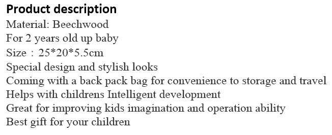 Building blocks in back pack bag, great for learning letter, numbers, shapes & colours