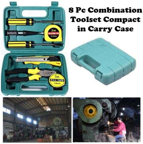 8 Piece Quality Carbon Combination Tool Set, Handy and Ready in a Carry Case
