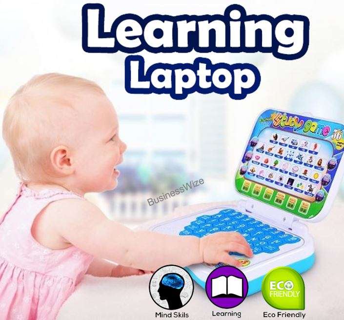 Foldable Educational Learning Laptop for Children Comes With Mouse, Music and Lights