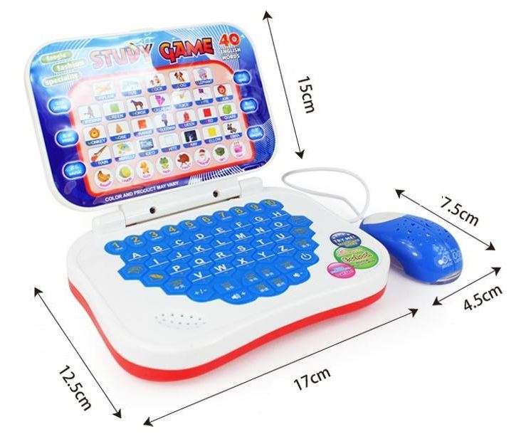 Foldable Educational Learning Laptop for Children Comes With Mouse, Music and Lights