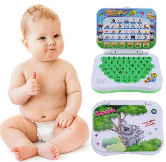 Foldable Educational Learning Laptop for Children Comes With Mouse, Music and Lights