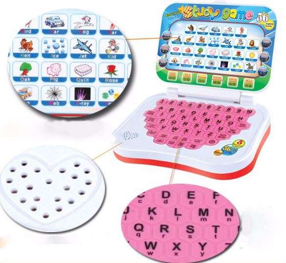 Foldable Educational Learning Laptop for Children Comes With Mouse, Music and Lights