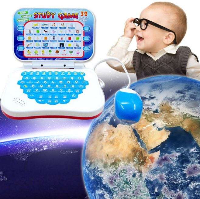 Foldable Educational Learning Laptop for Children Comes With Mouse, Music and Lights