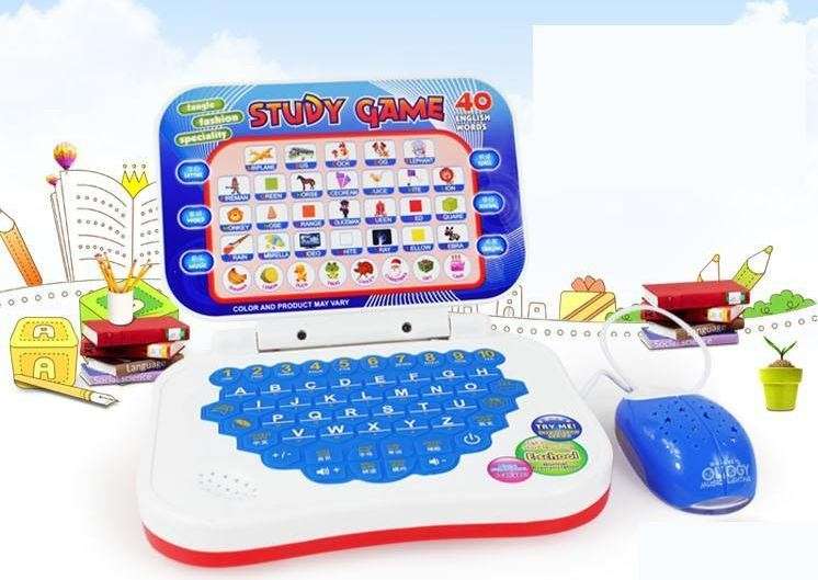Foldable Educational Learning Laptop for Children Comes With Mouse, Music and Lights