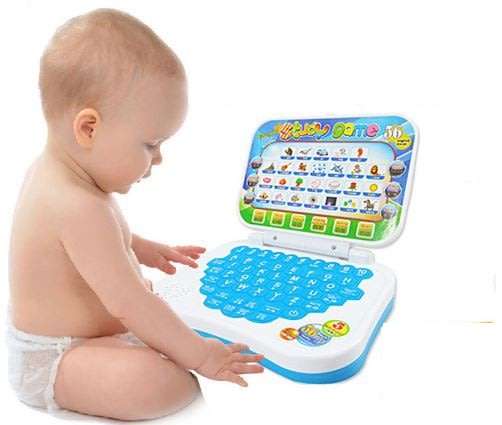 Foldable Educational Learning Laptop for Children Comes With Mouse, Music and Lights
