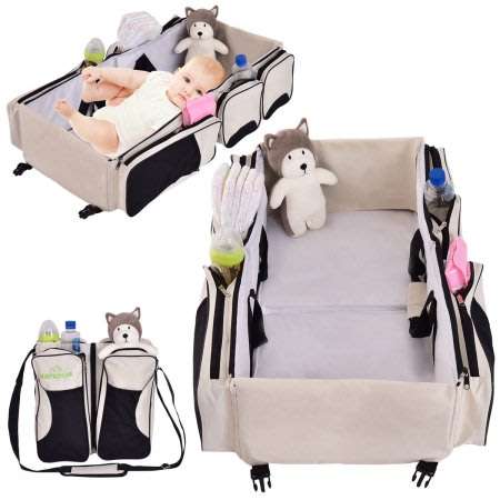 2 in 1 Baby Travel Bed and Bag - Soft, Comfortable, Easy, Simple from Bag to Bed & Changing Station