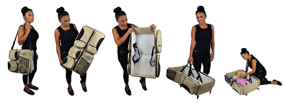 2 in 1 Baby Travel Bed and Bag - Soft, Comfortable, Easy, Simple from Bag to Bed & Changing Station