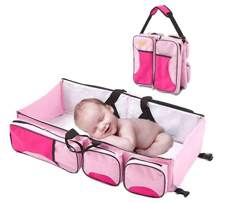 2 in 1 Baby Travel Bed and Bag - Soft, Comfortable, Easy, Simple from Bag to Bed & Changing Station