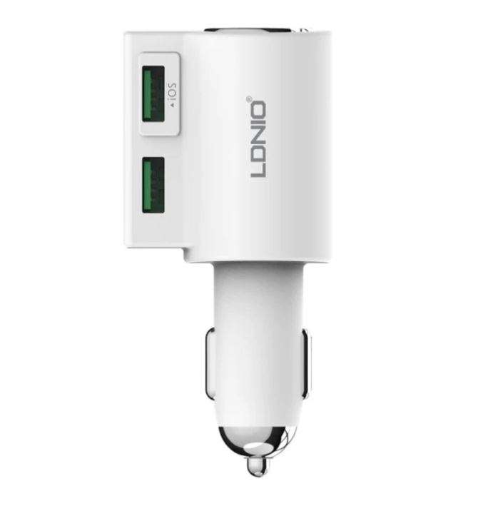 LDNIO 4.2 Dual USB Interface and 1 Socket Adapter Car Charger For IOS and Android