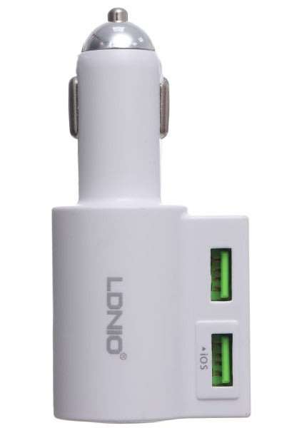 LDNIO 4.2 Dual USB Interface and 1 Socket Adapter Car Charger For IOS and Android