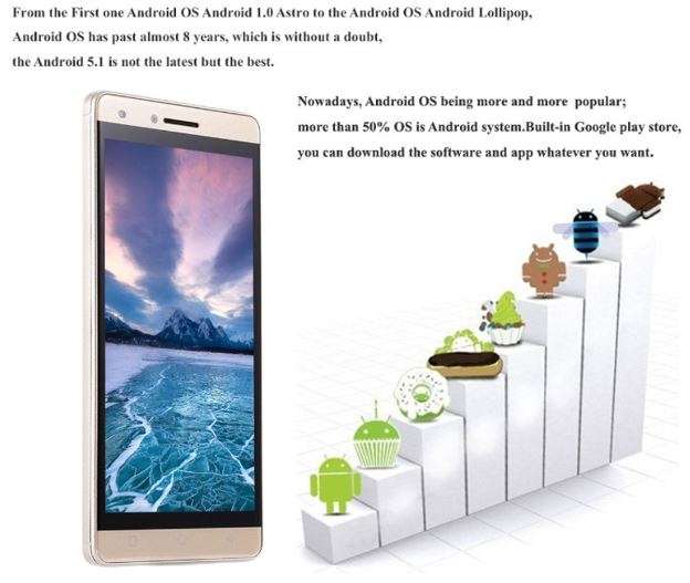 5" Android 5.1 Smartphone - 4GB, Dual Sim, Dual Camera, IPS LCD Touch screen & EXTRA'S