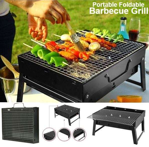 Portable Outdoor Stainless Steel Charcoal Barbecue Braai, Convenient, Compact & Fold in a Handy Case