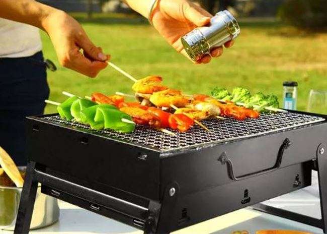 Portable Outdoor Stainless Steel Charcoal Barbecue Braai, Convenient, Compact & Fold in a Handy Case