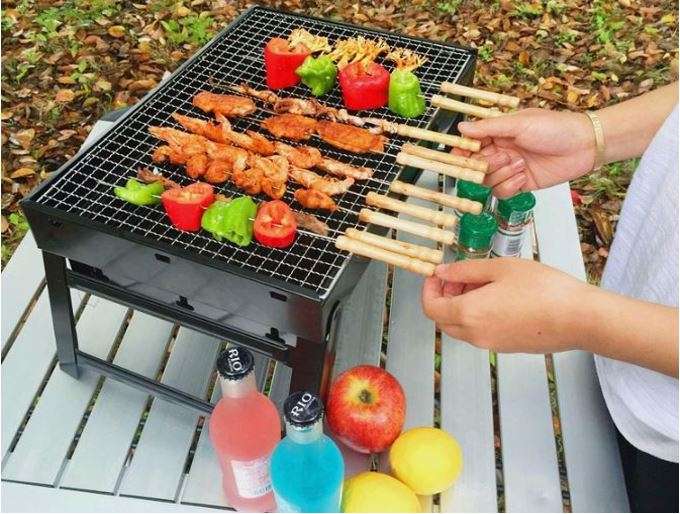 Portable Outdoor Stainless Steel Charcoal Barbecue Braai, Convenient, Compact & Fold in a Handy Case